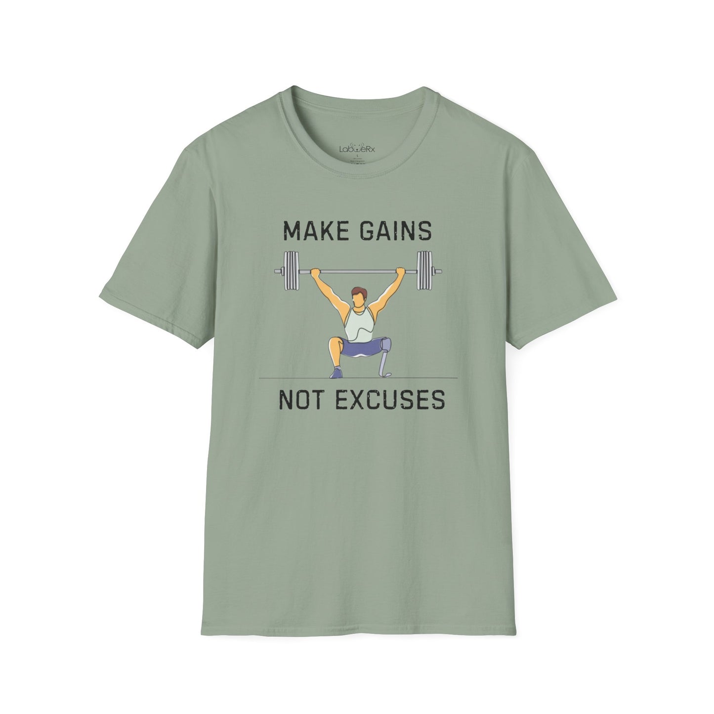 MAKE GAINS NOT EXCUSES Male T-Shirt - Unisex