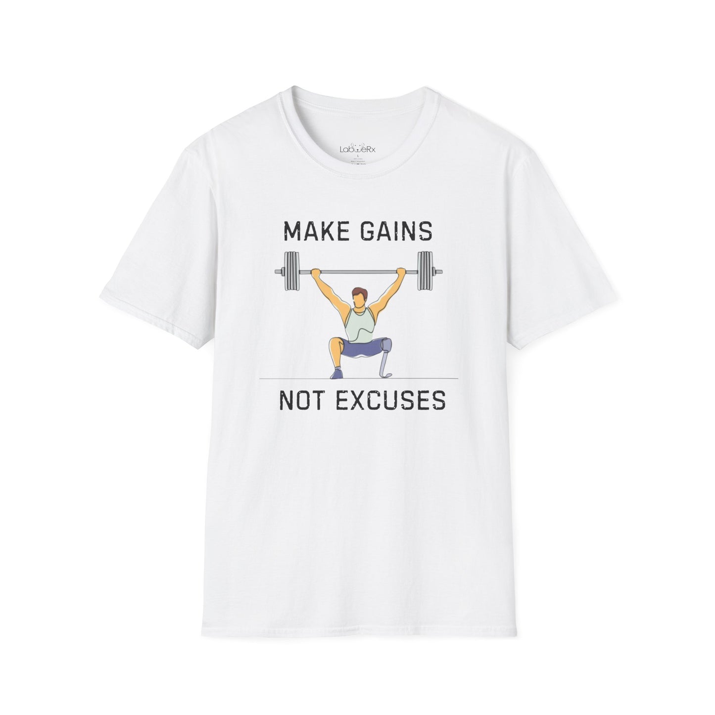 MAKE GAINS NOT EXCUSES Male T-Shirt - Unisex