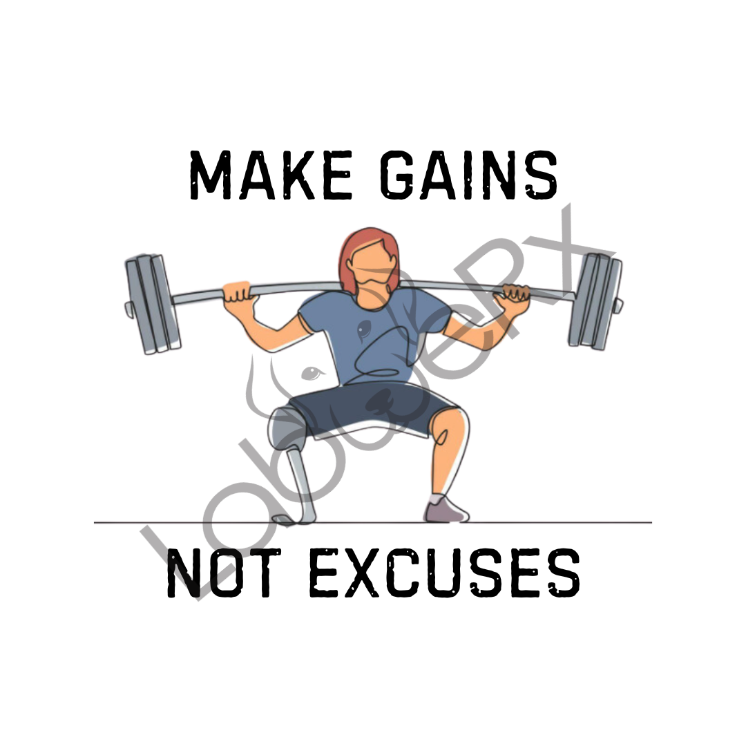 MAKE GAINS NOT EXCUSES Female - Art Download Only